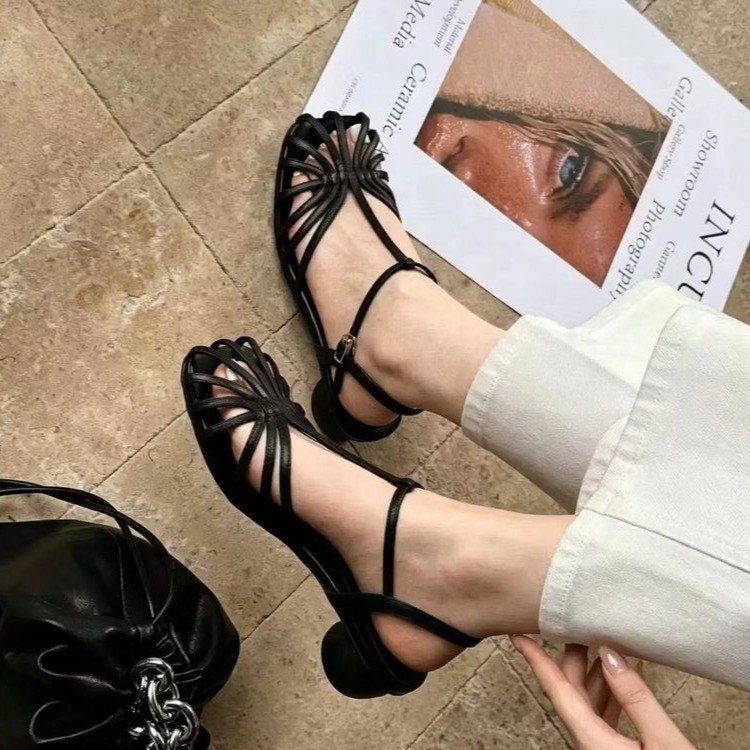 French Vintage Fashion - Franse vintage geweven teensandalen 2026 zomer