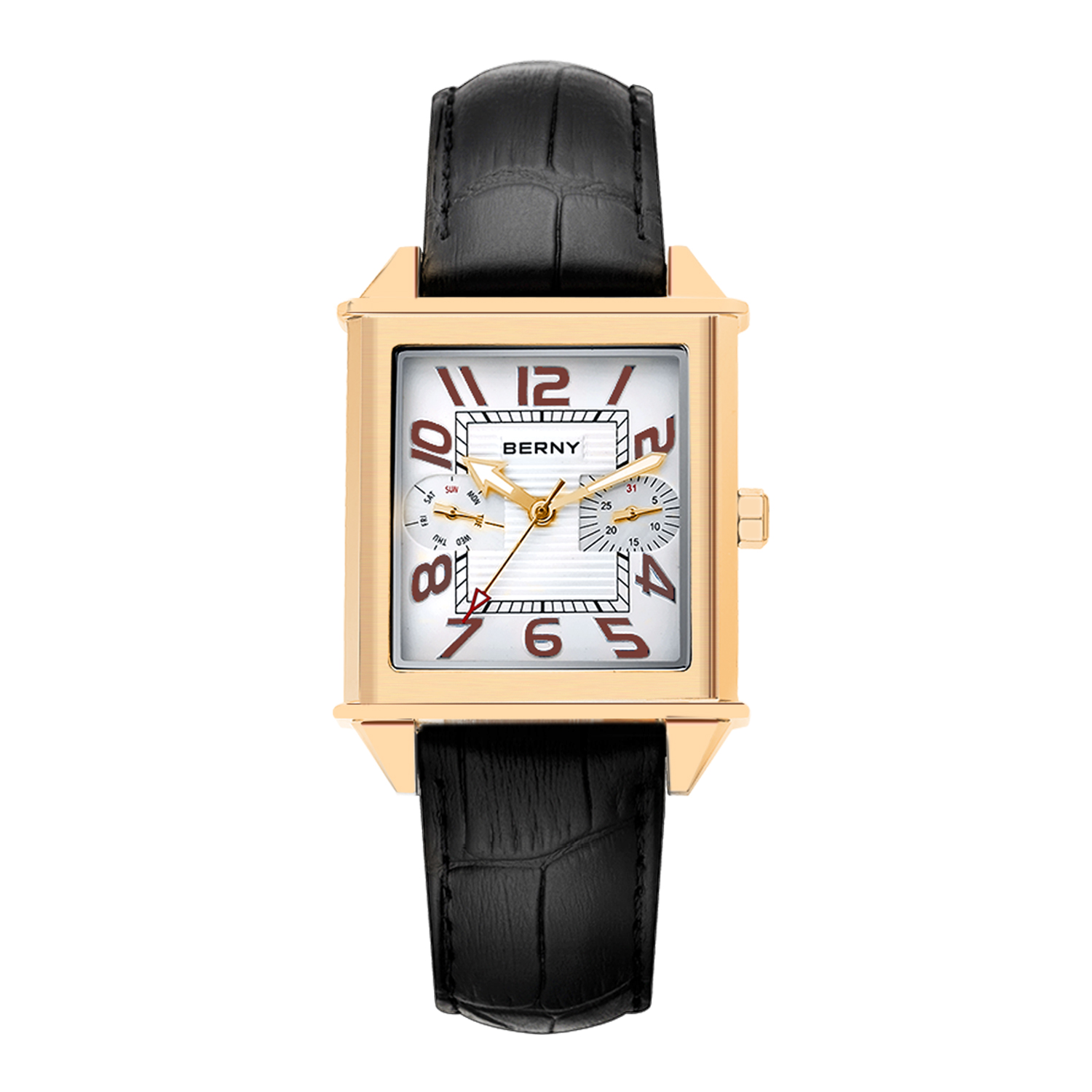 Vintage Fashion Complete - BERNY 6P25 Quartz Horloge voor Mannen