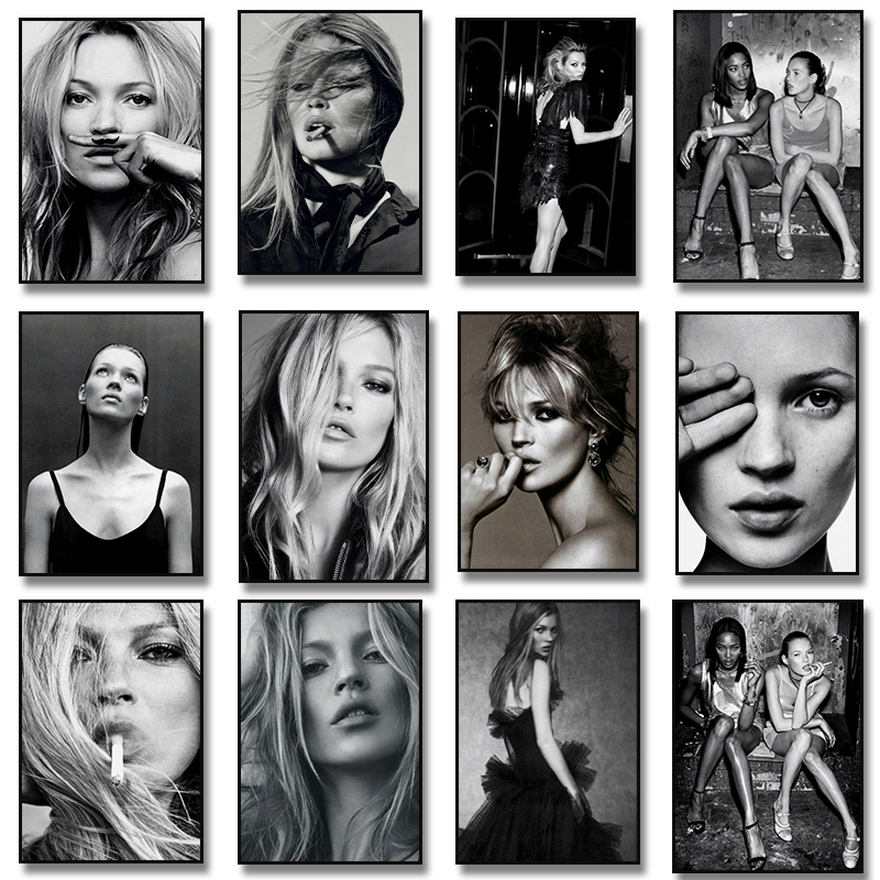 Vintage Fashion Prints For Wall - Vintage Retro Fotografie Kate Moss Roken