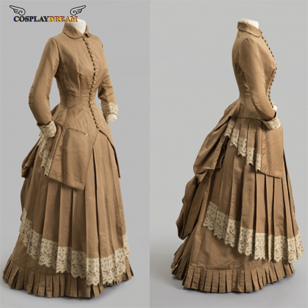 Vintage Fashion Women Dresses - 19e-eeuwse mode-jurk Victoriaanse drukte baljurk jurk
