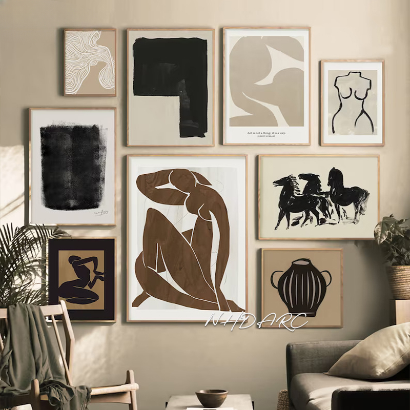 Vintage Fashion Prints For Wall - Scandinavische minimalistische muurkunst moderne klassieke vintage
