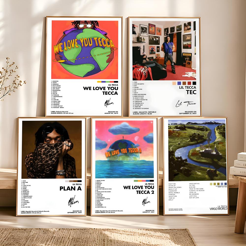 Vintage Fashion Prints For Wall - L-lil Tecca ABLUM Cover Schilderij Kalligrafie