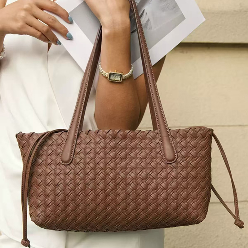 Vintage Fashion Market - Holle geweven crossbody schoudertas, dames shopper