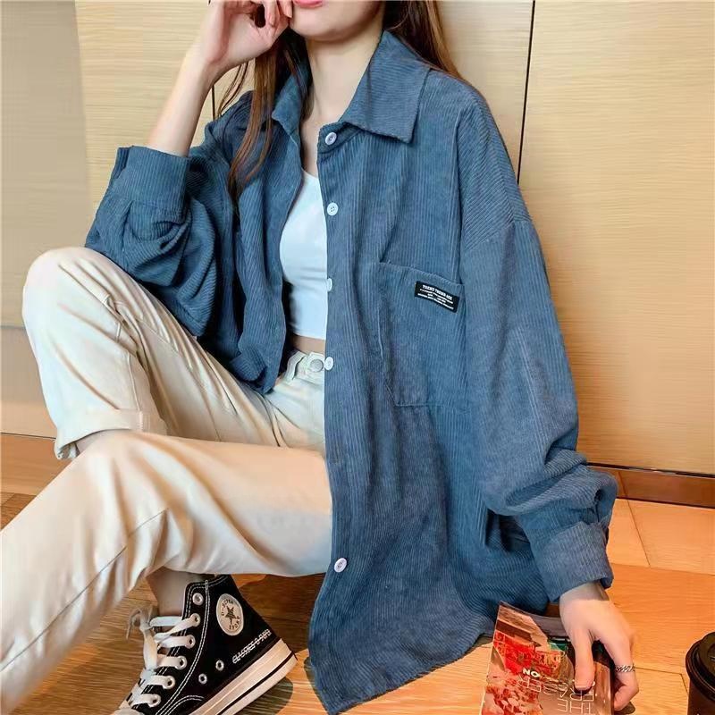 Vintage Fashion Hong Kong - Corduroy jas dames losse pasvorm modieus