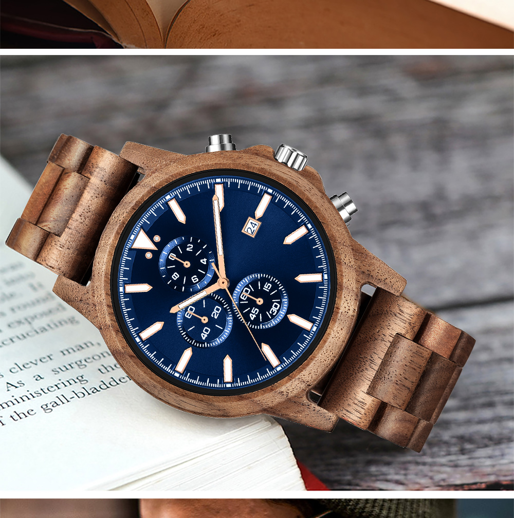 Vintage Fashion Complete - Houten horloge voor heren Mode heren
