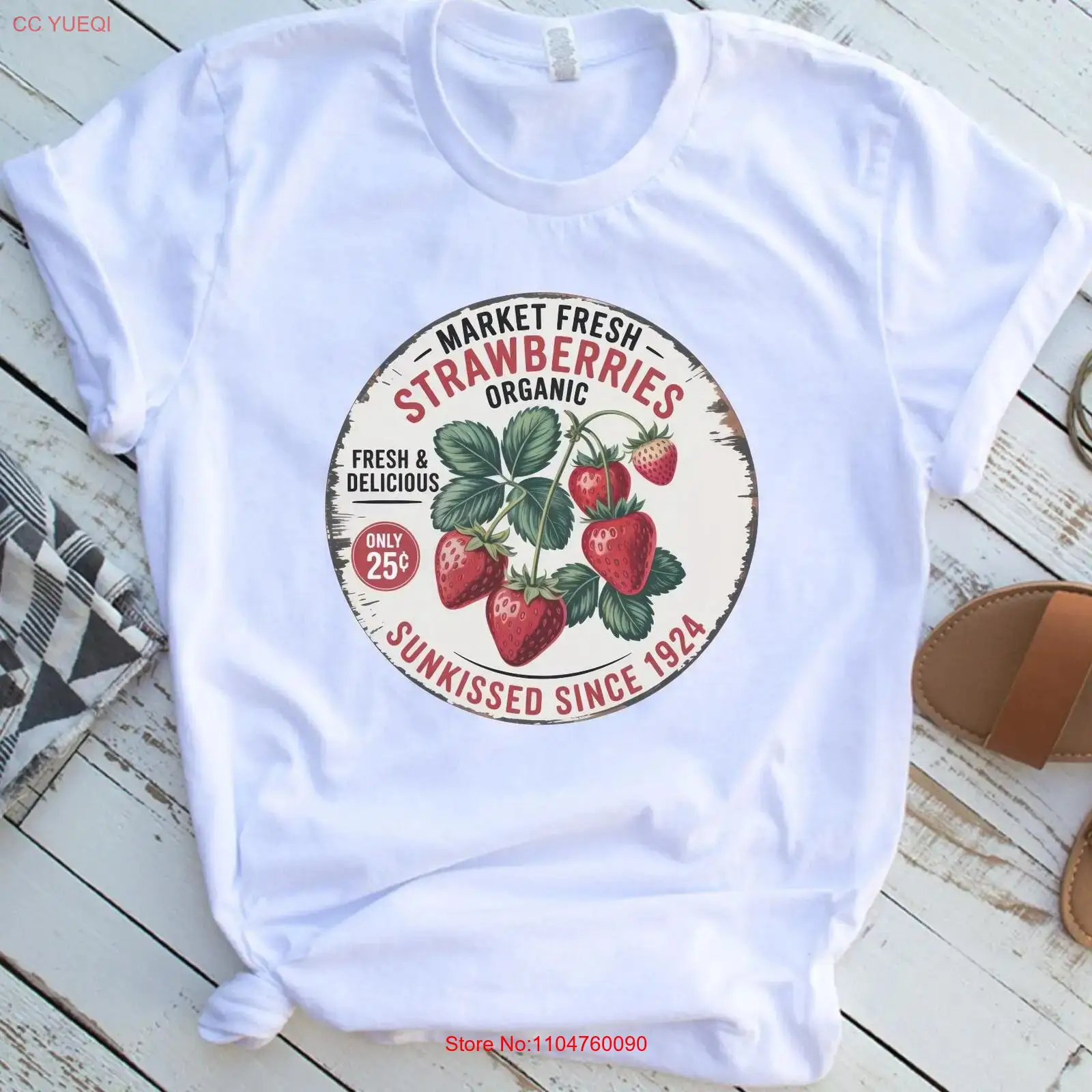 Verse Aardbeien Vintage T-shir - Vintage Fashion Market recensie en prijs