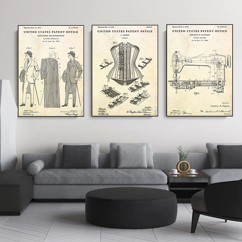 Mode Kleding Schoenentas Ontwe - Vintage Fashion Prints For Wall recensie en prijs