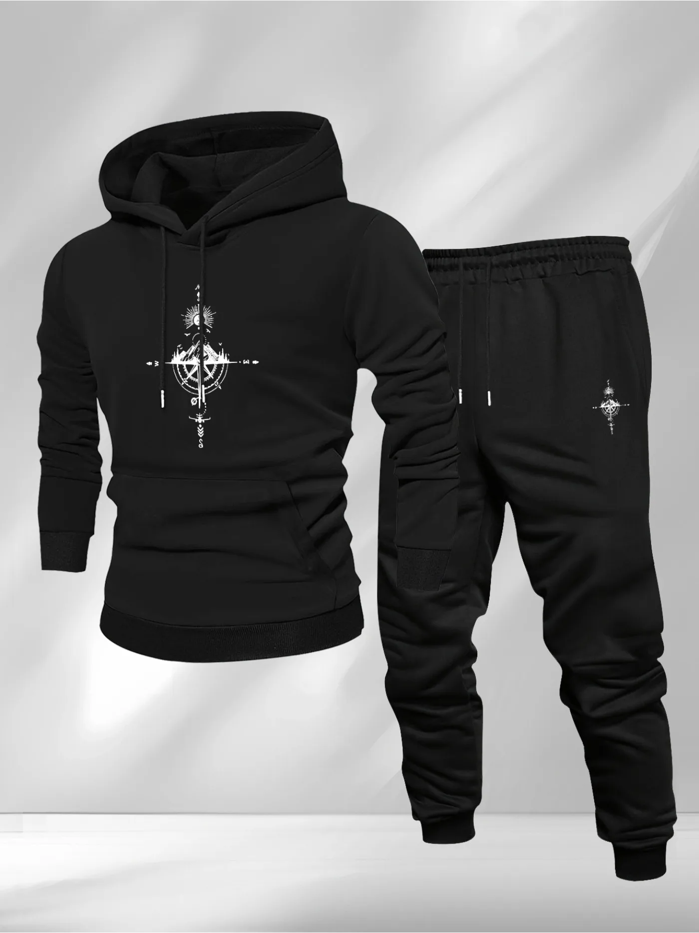 Vintage kompasprint hoodie en  - Vintage Fashion For Men recensie en prijs