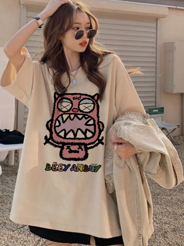 Katoenen T-shirt met cartoonpr - Vintage Fashion Hong Kong recensie en prijs