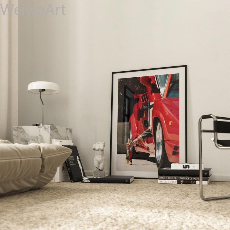Champagne meisje luxe auto can - Vintage Fashion Prints For Wall recensie en prijs