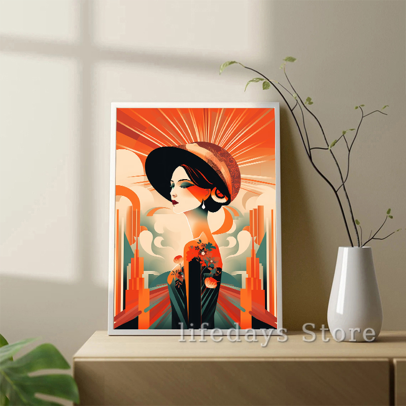 Vintage Art Deco Vrouwen Portr - Vintage Fashion Prints For Wall recensie en prijs