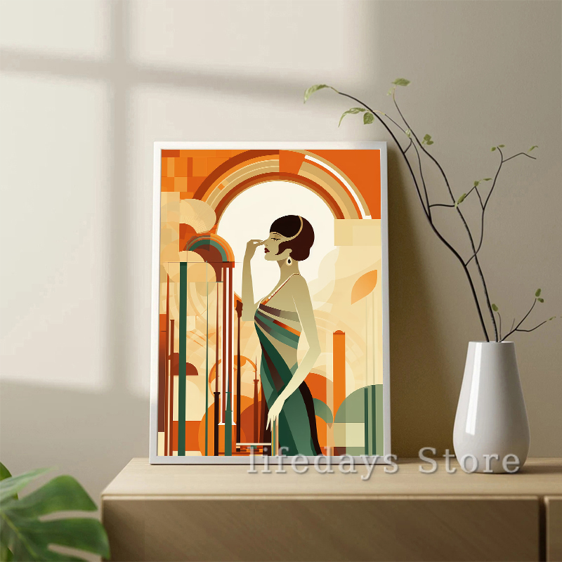 Vintage Art Deco Vrouwen Portr - Vintage Fashion Prints For Wall recensie en prijs
