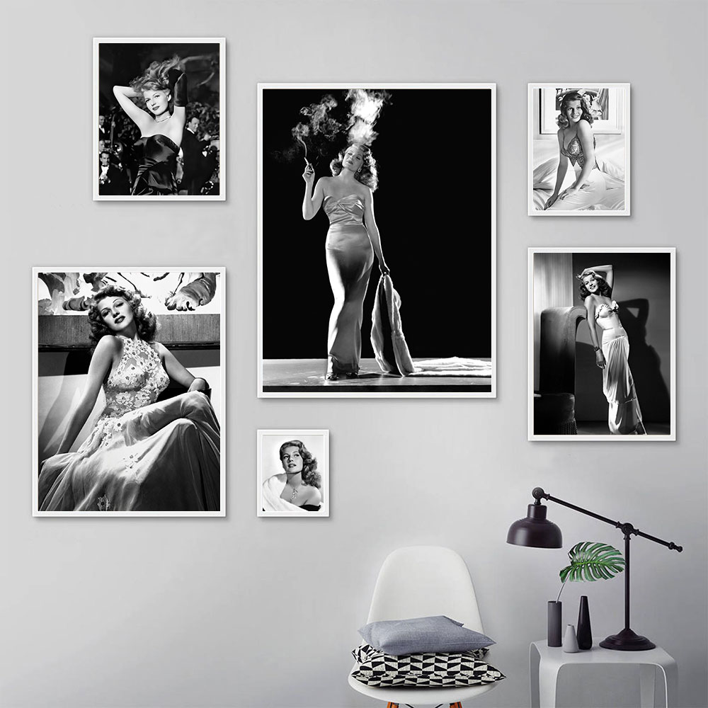 Rita Hayworth poster, zwart en - Vintage Fashion Prints For Wall recensie en prijs